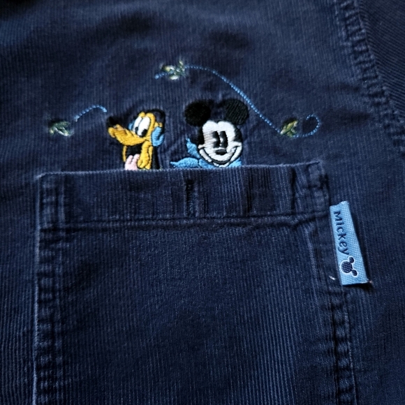 Vintage Disney Mickey Unlimited Embroidered Corduroy Button Down Sz 14W/16W - Picture 4 of 7
